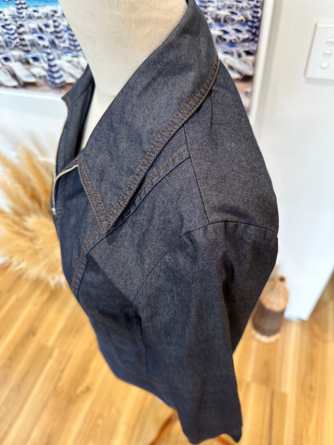 Jacqui-E - Denim Jacket - Size 8 - Dark blue