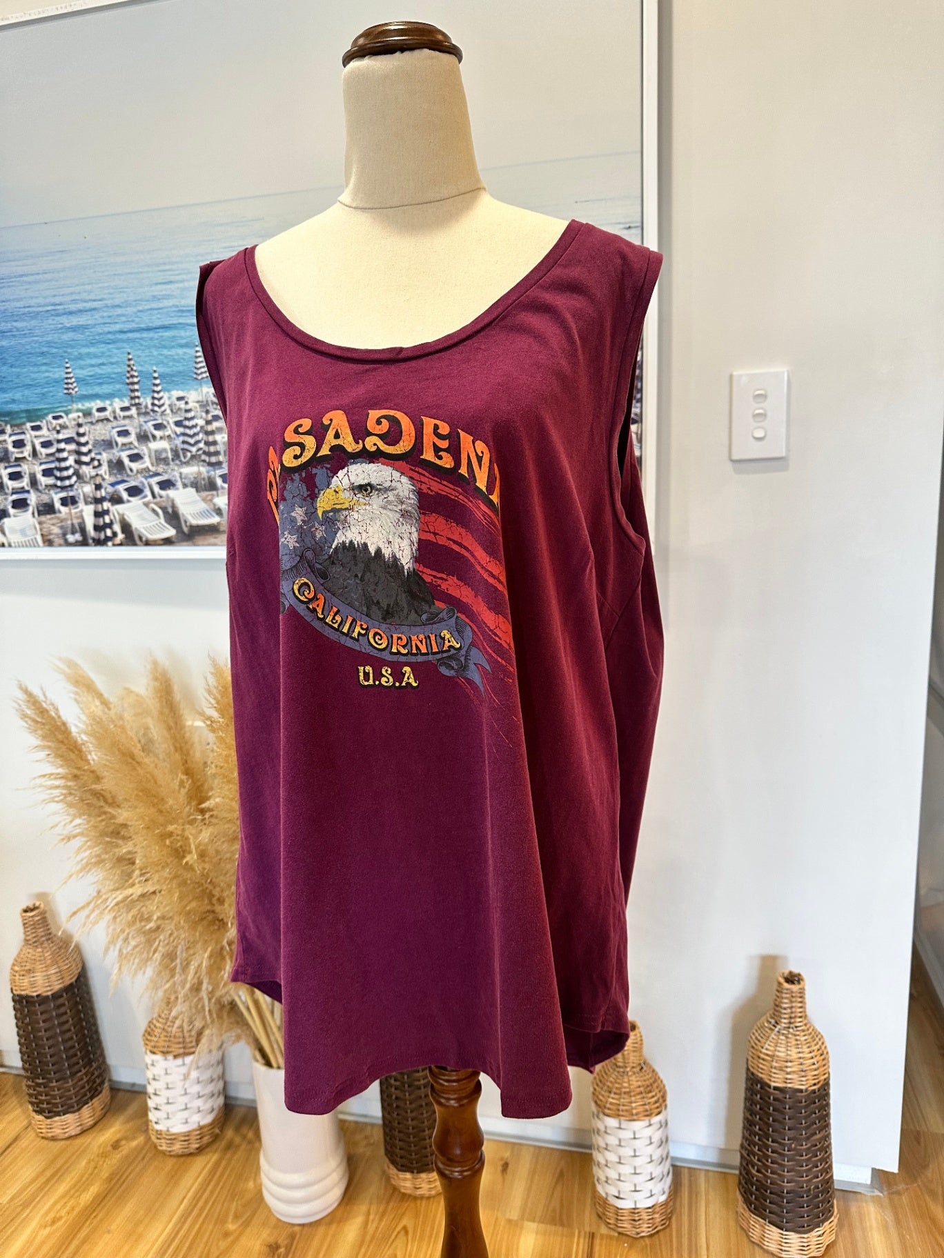 CCX - Singlet Top - Size 18 - Pasedena Print