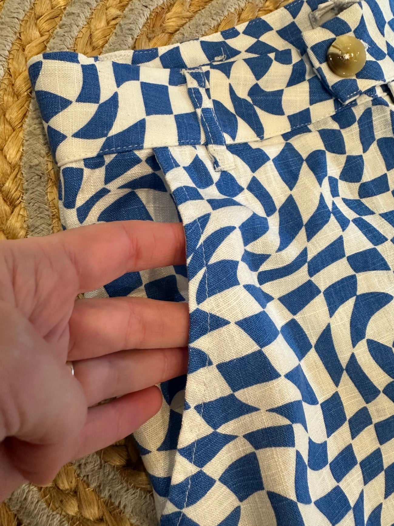 Ghanda - Linen Pants - Size 10 - Blue and White - BNWT RRP $64.95