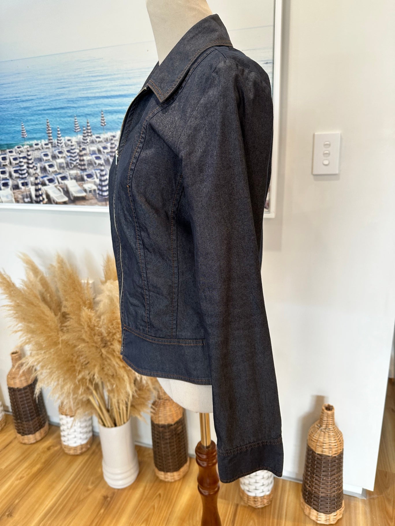 Jacqui-E - Denim Jacket - Size 8 - Dark blue