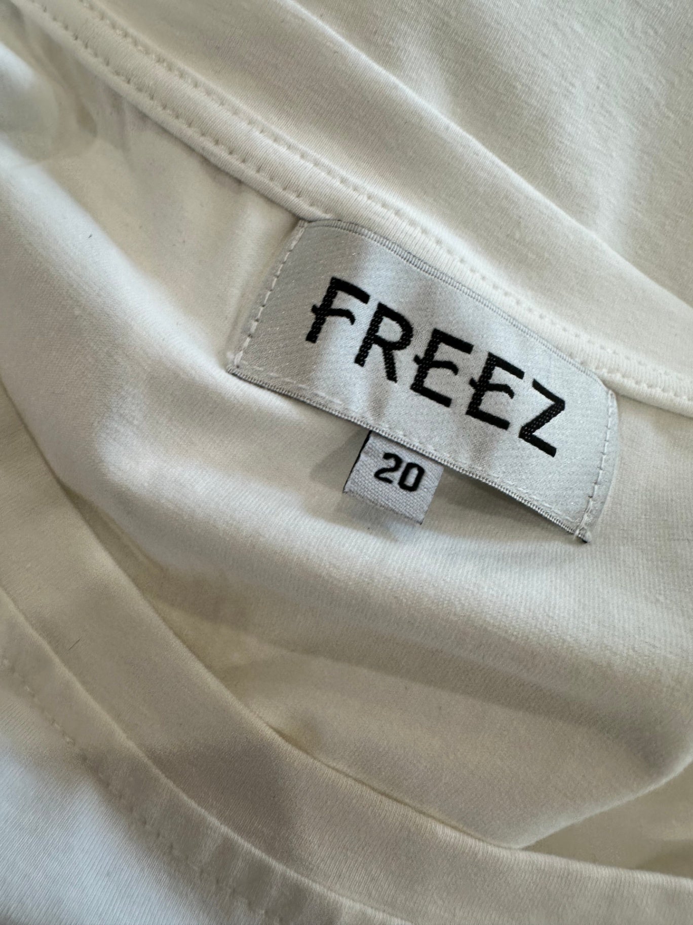 Freez - Sequin Top - Size 20 - White w Silver Sequin Cross