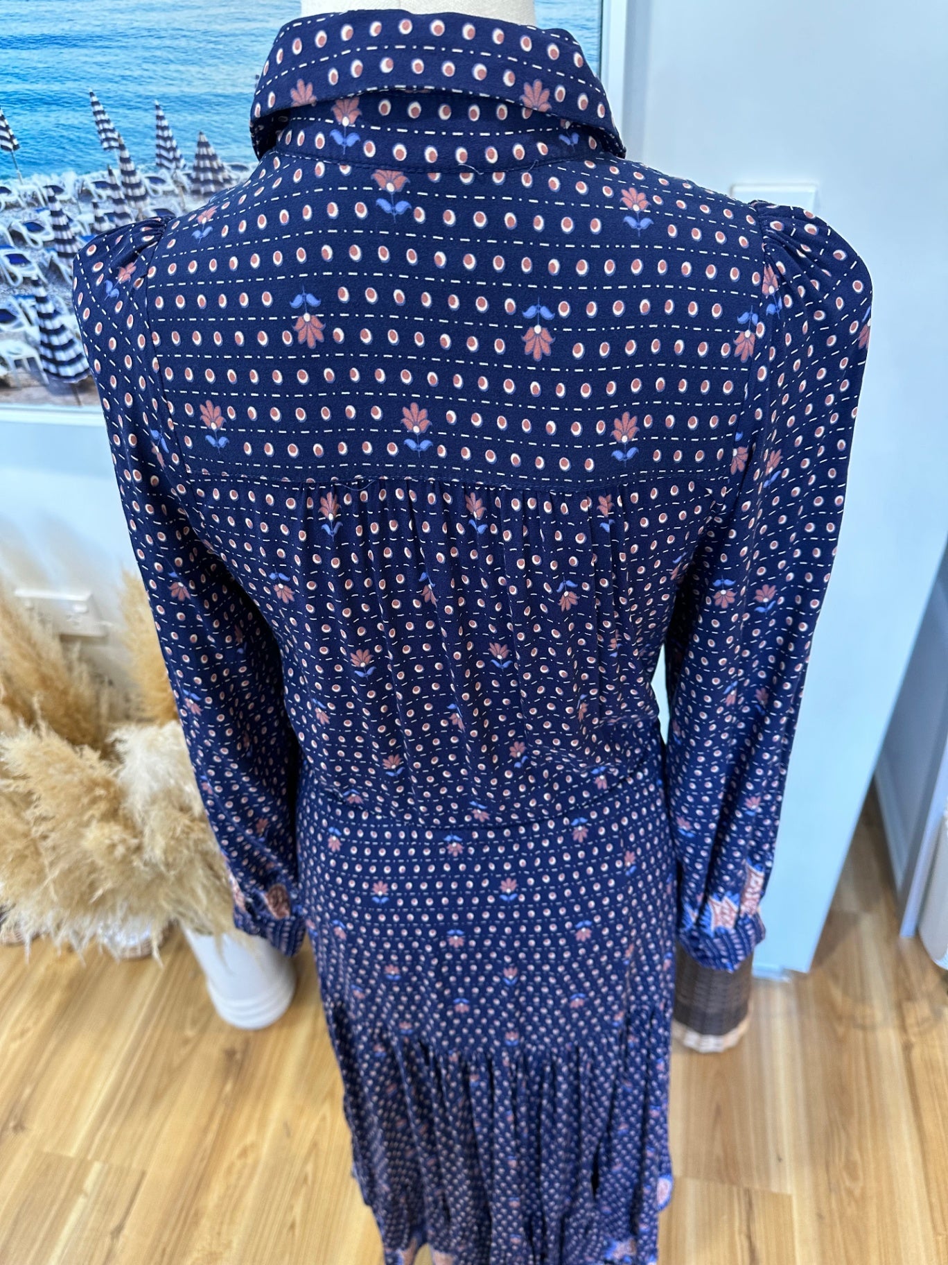 Jaase Dress - Extra Small - Navy blue with longsleeves