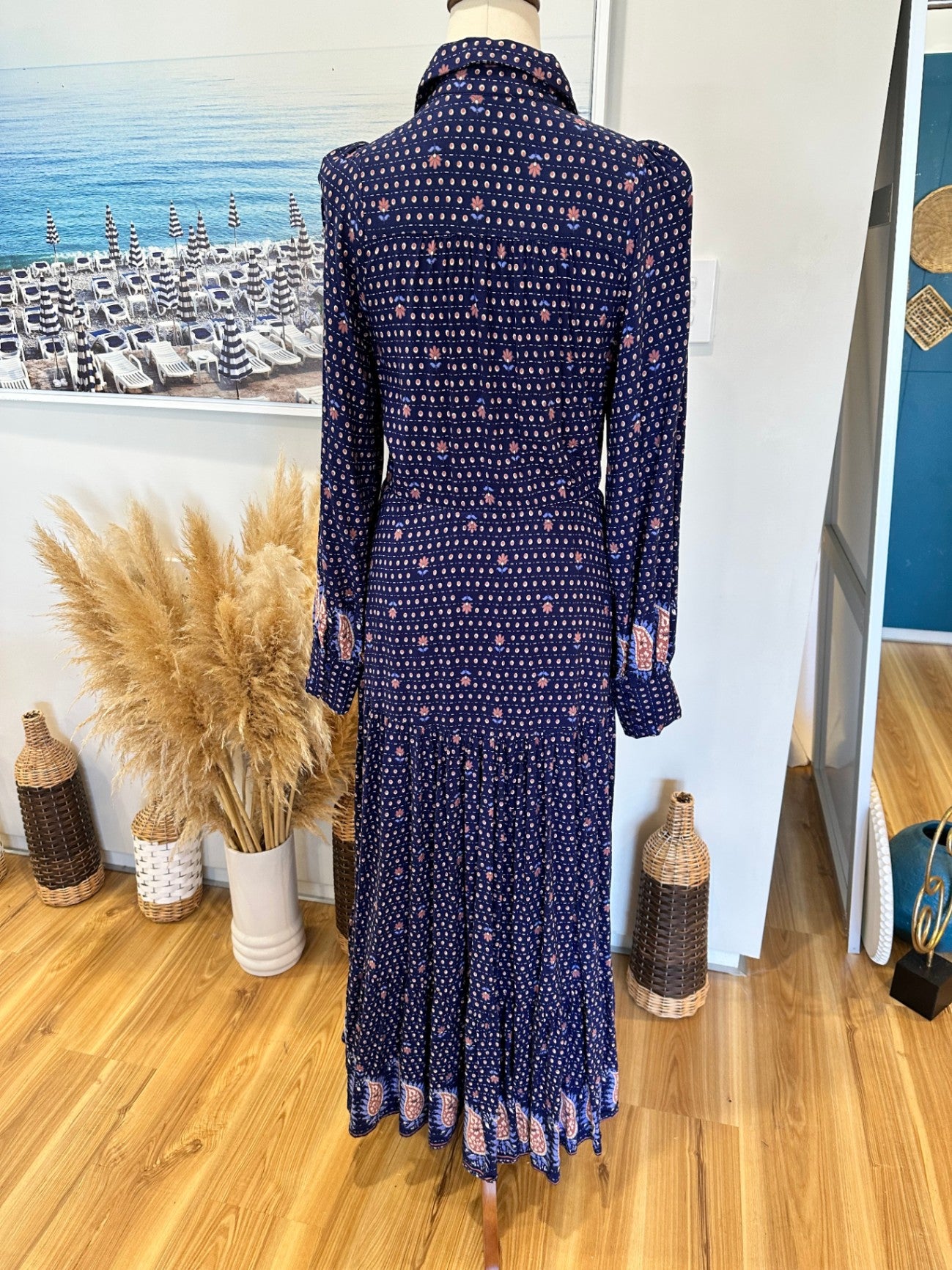 Jaase Dress - Extra Small - Navy blue with longsleeves