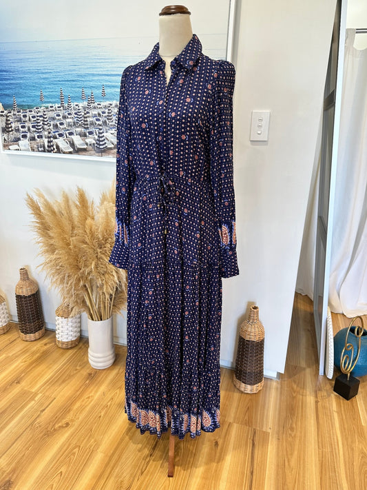 Jaase Dress - Extra Small - Navy blue with longsleeves