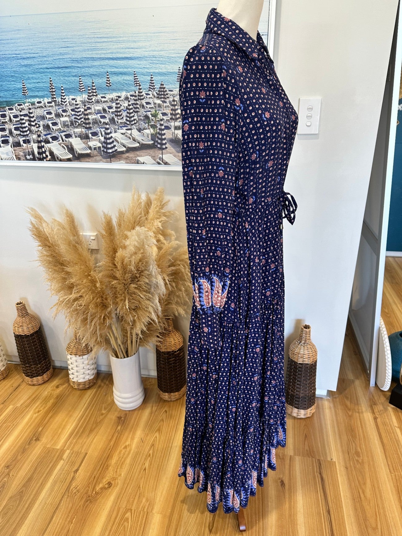 Jaase Dress - Extra Small - Navy blue with longsleeves