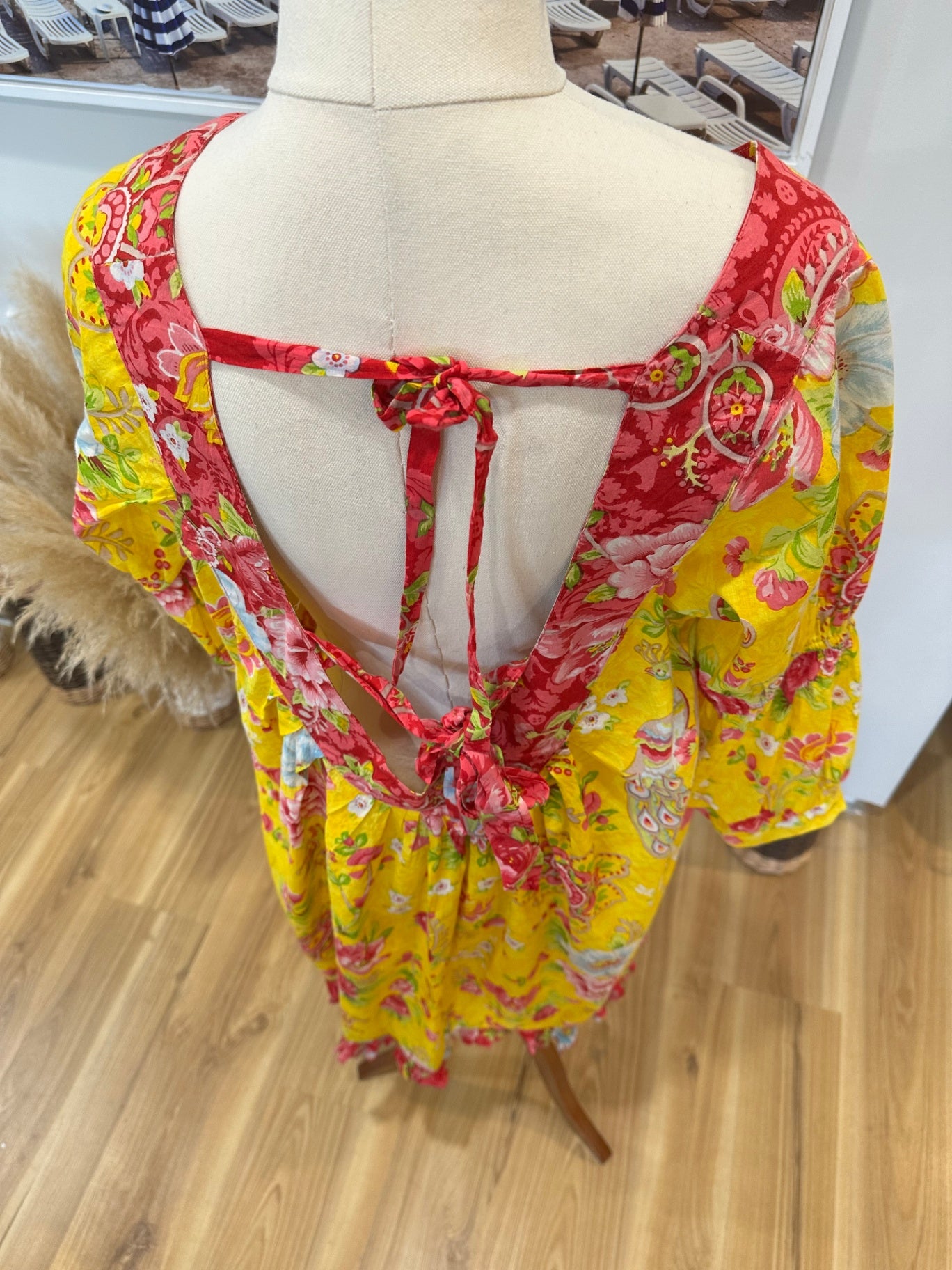 100% Cotton - Rhum Raisin - Dress - Yellow / Pink