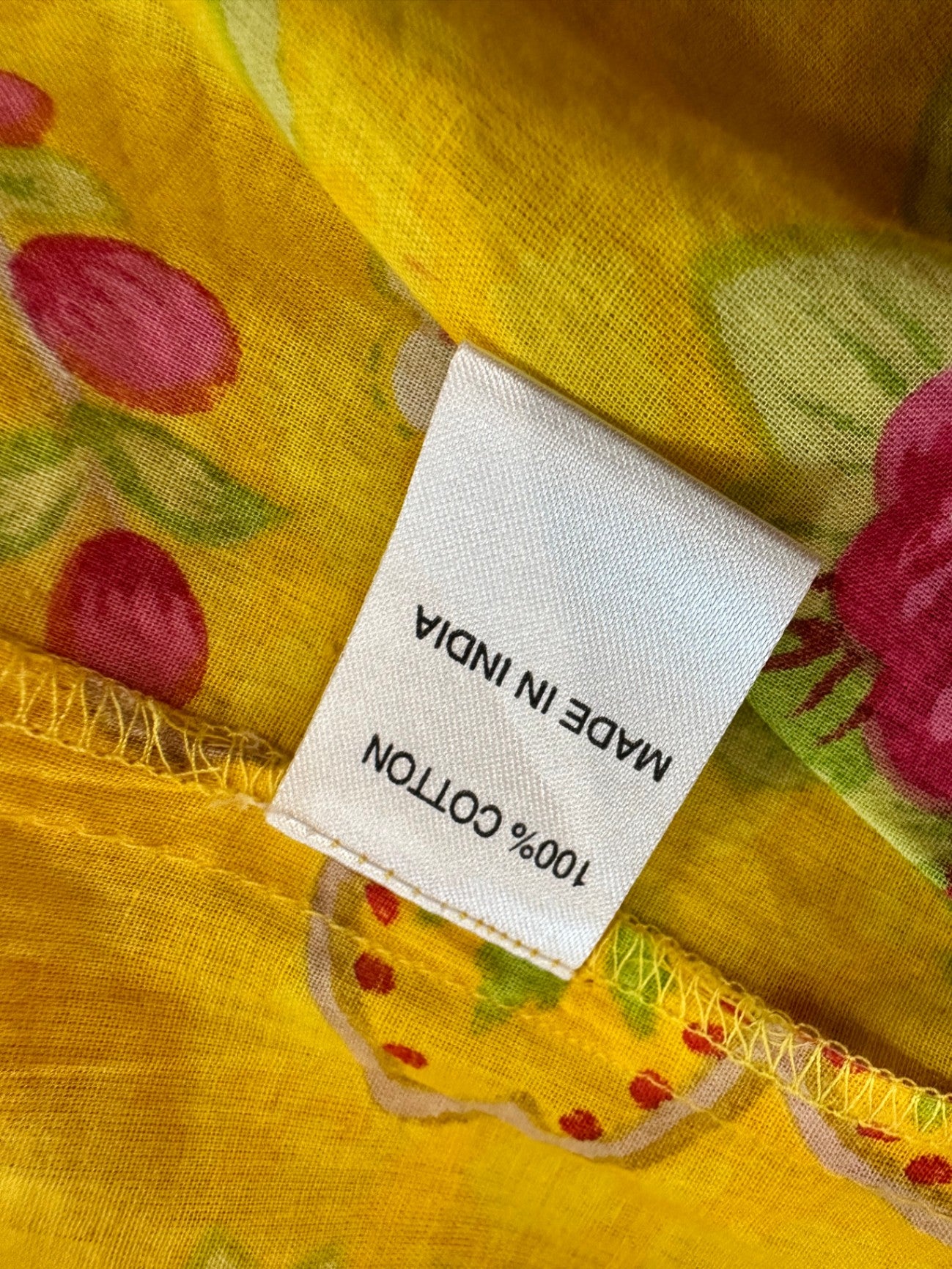 100% Cotton - Rhum Raisin - Dress - Yellow / Pink