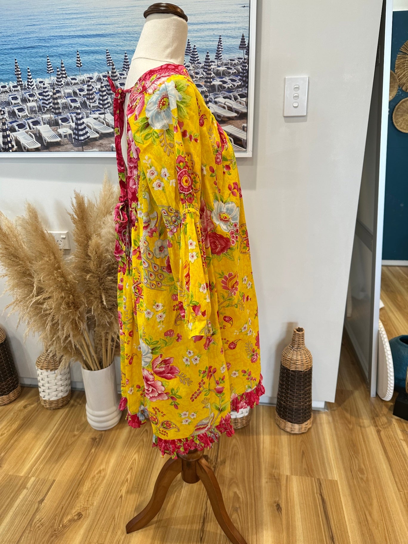 100% Cotton - Rhum Raisin - Dress - Yellow / Pink