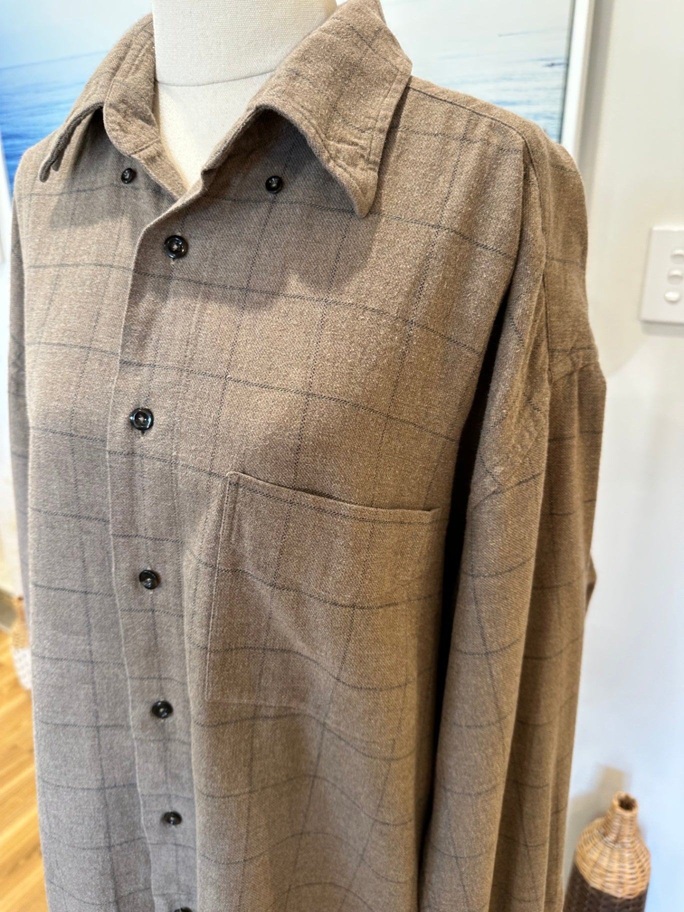 Claudio Champion - Flannel Shirt - Extra Large - Beige