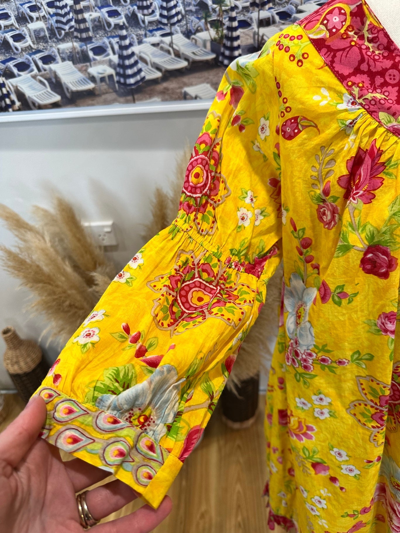 100% Cotton - Rhum Raisin - Dress - Yellow / Pink