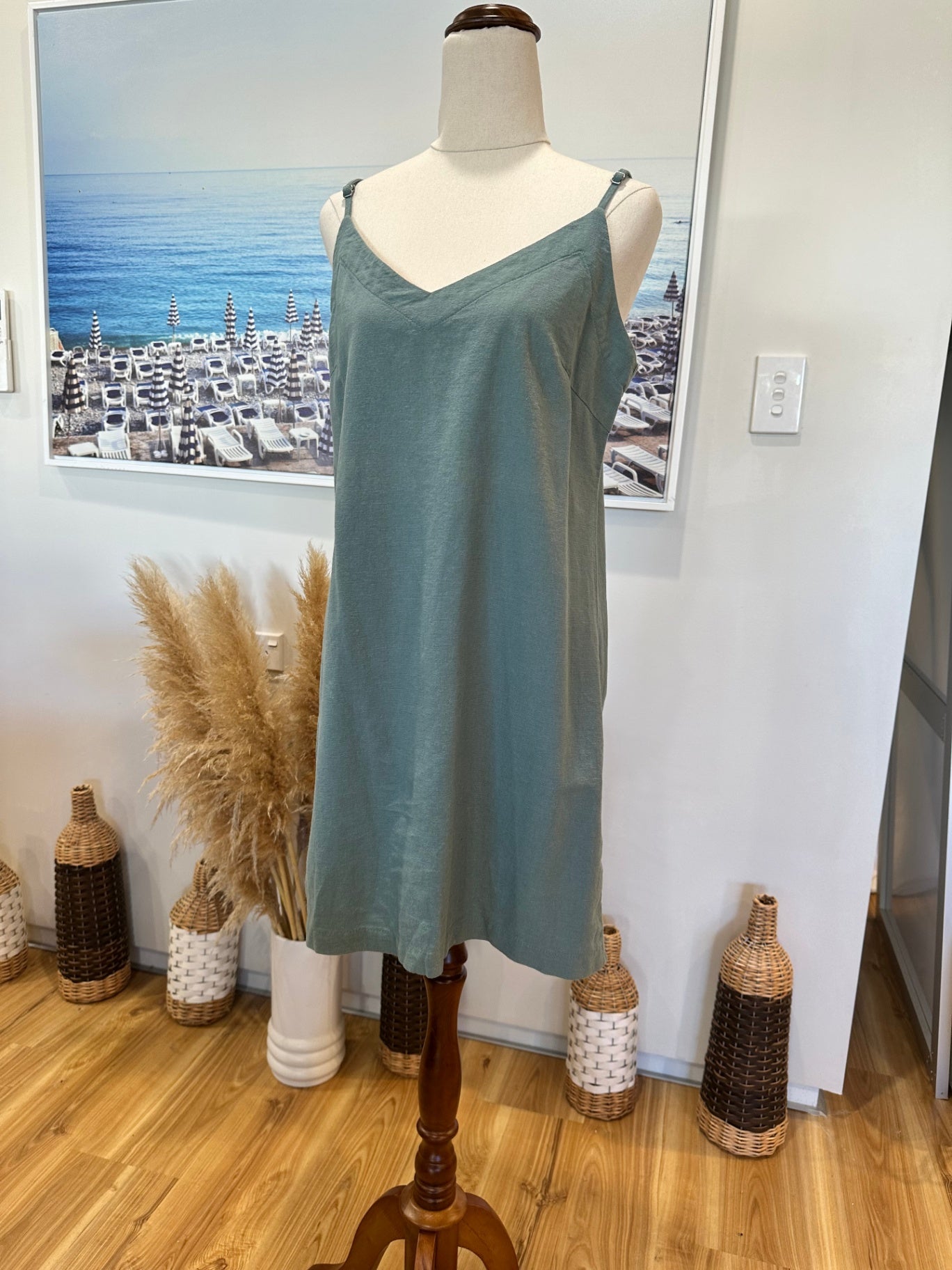 Rhythym Dress - Size 10 - Greenish-grey