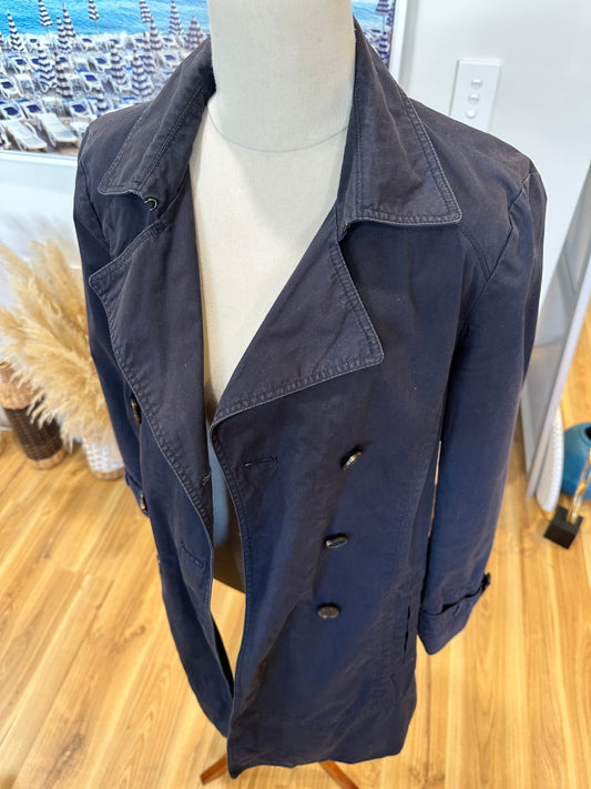 Zara - Trench Coat - Size Medium - Navy Blue
