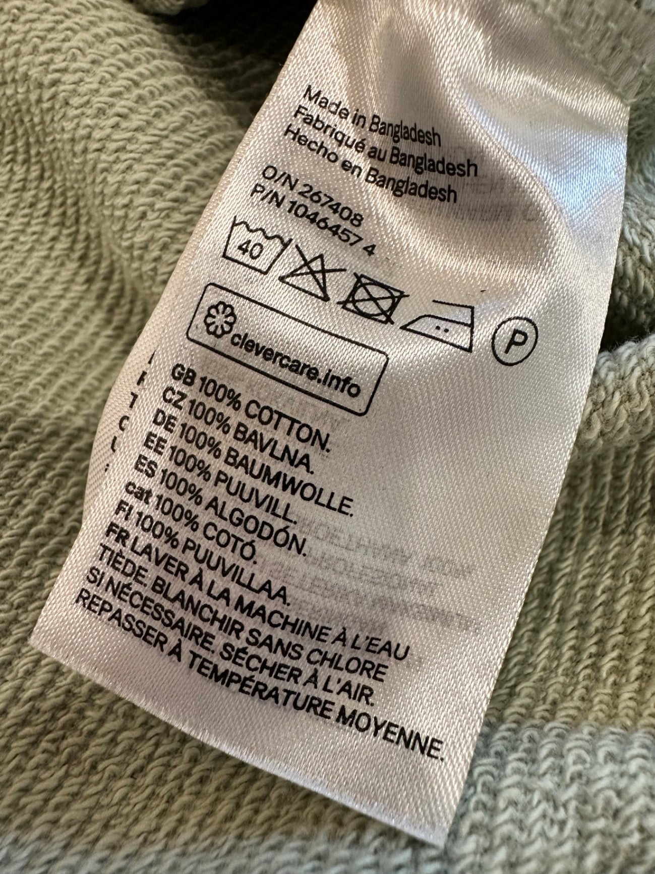 H&M - Short Sleeve Sweatshirt - Medium - Light green