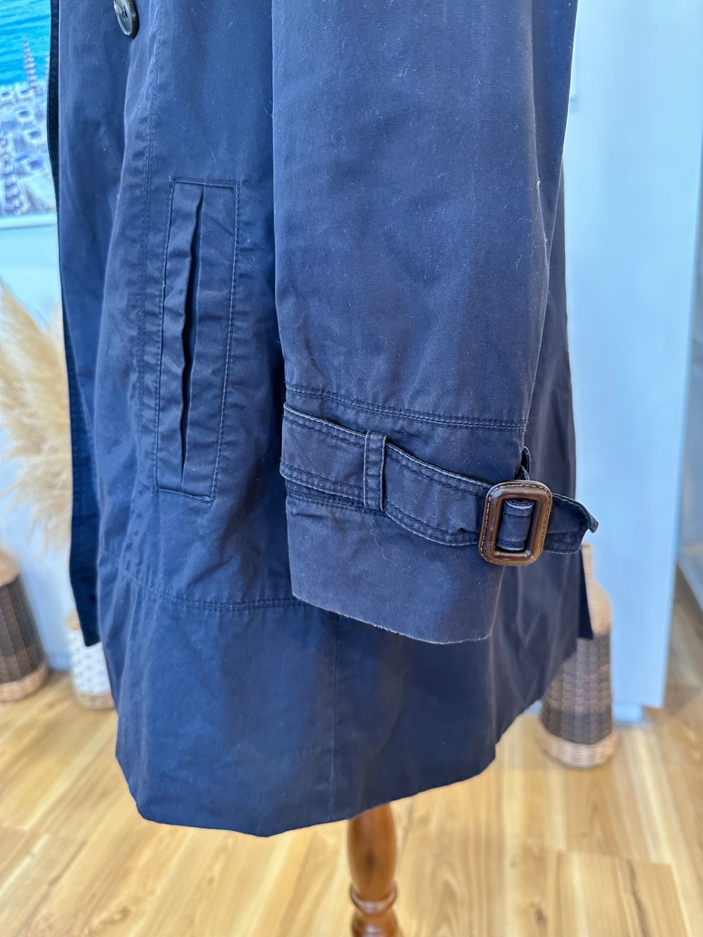 Zara - Trench Coat - Size Medium - Navy Blue