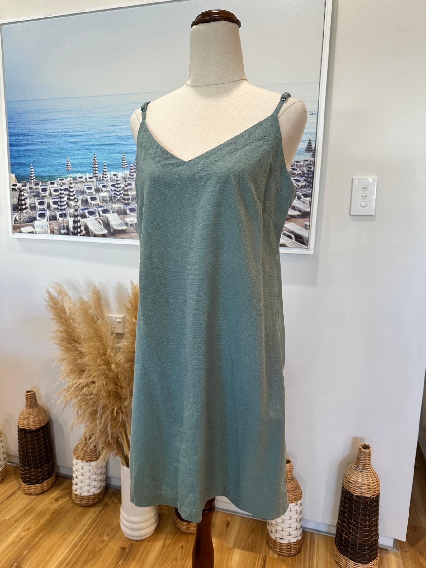 Rhythym Dress - Size 10 - Greenish-grey