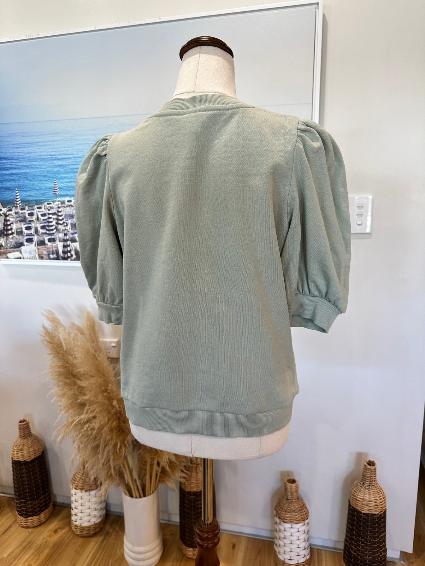 H&M - Short Sleeve Sweatshirt - Medium - Light green