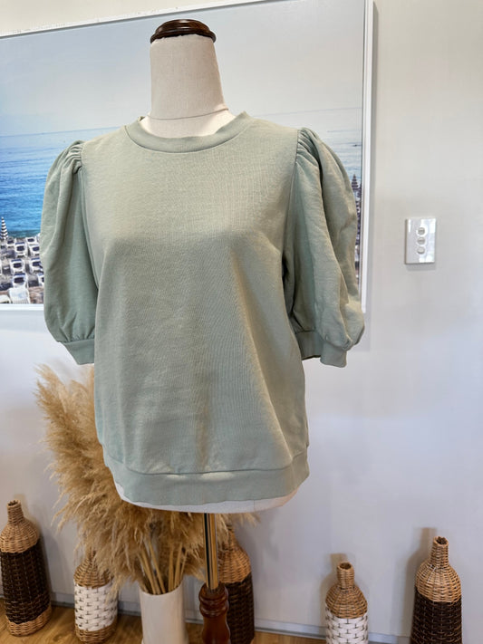 H&M - Short Sleeve Sweatshirt - Medium - Light green