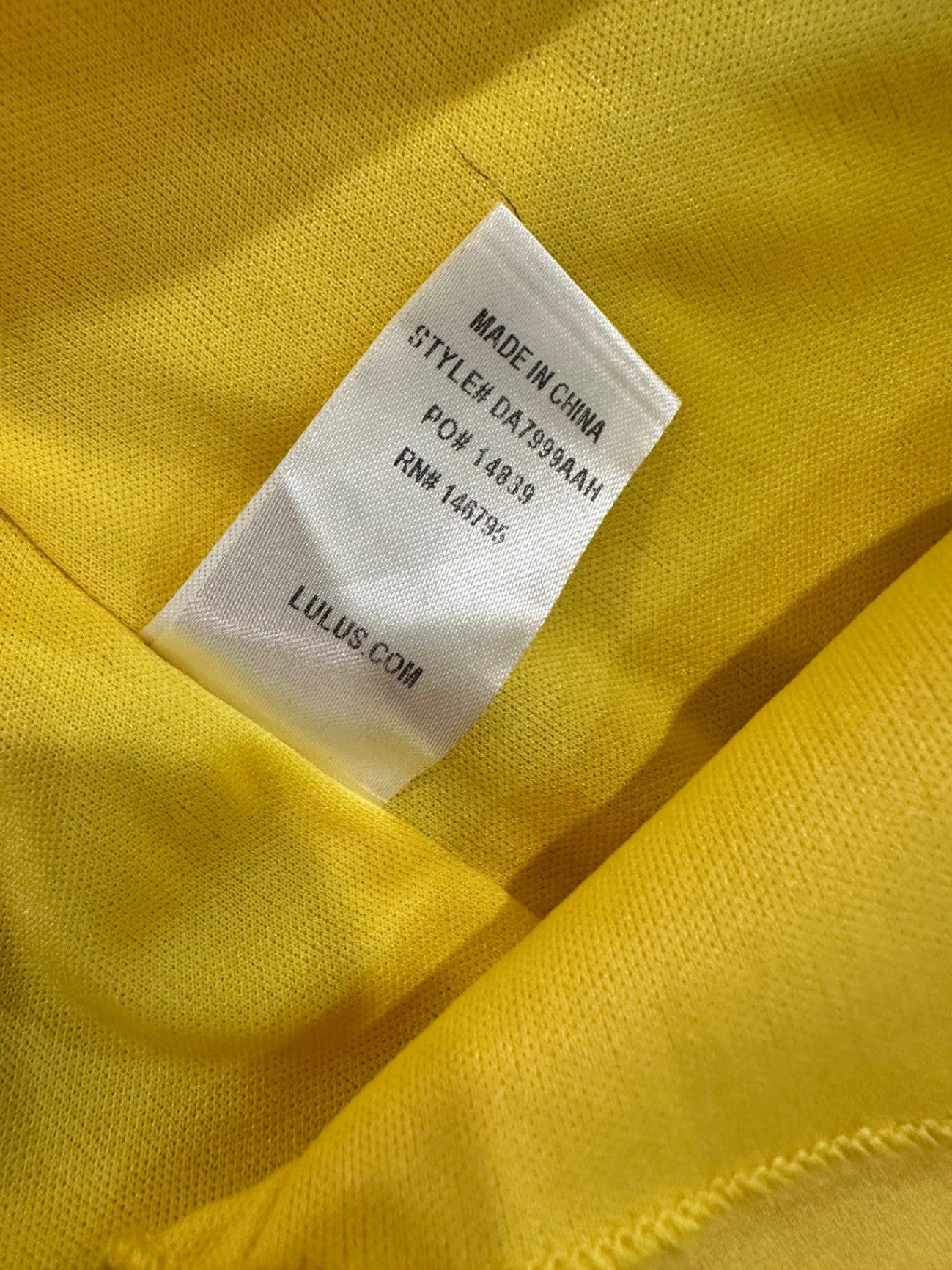 Lulus Dress - Extra Large - Lemon Yellow