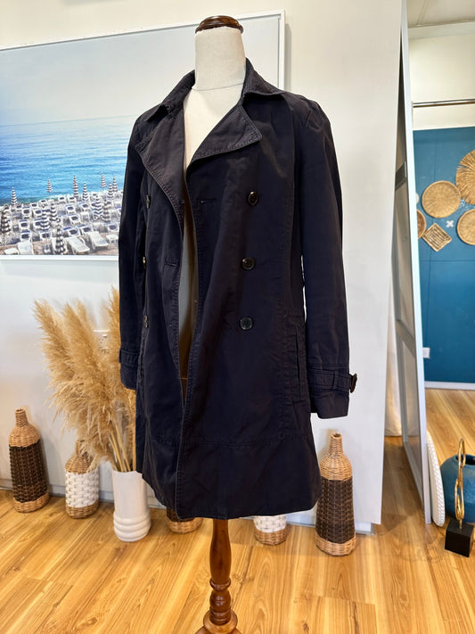 Zara - Trench Coat - Size Medium - Navy Blue