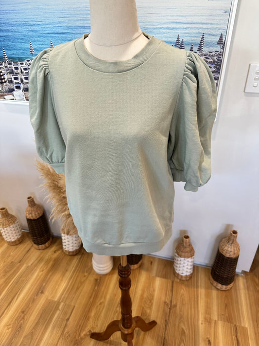H&M - Short Sleeve Sweatshirt - Medium - Light green