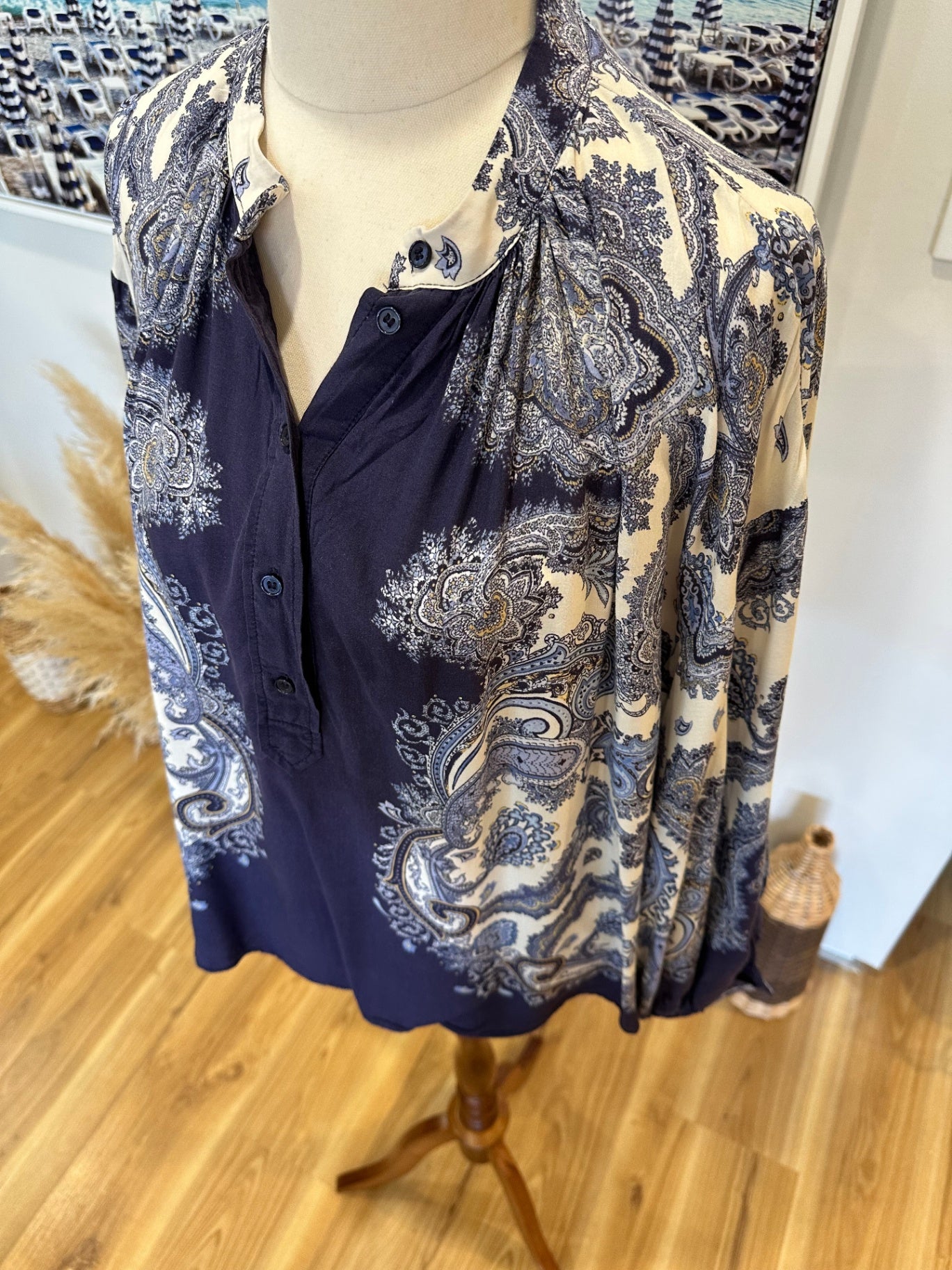 H&M Bohemian Paisley Blouse - Size 8 