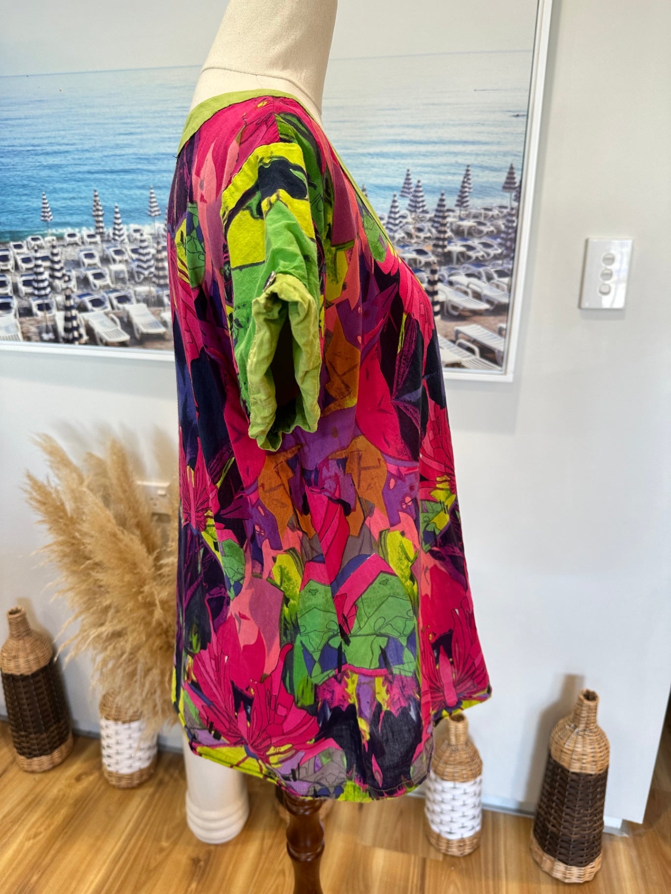 Monsoon - Summer Top - Size 14 - Pink + Green