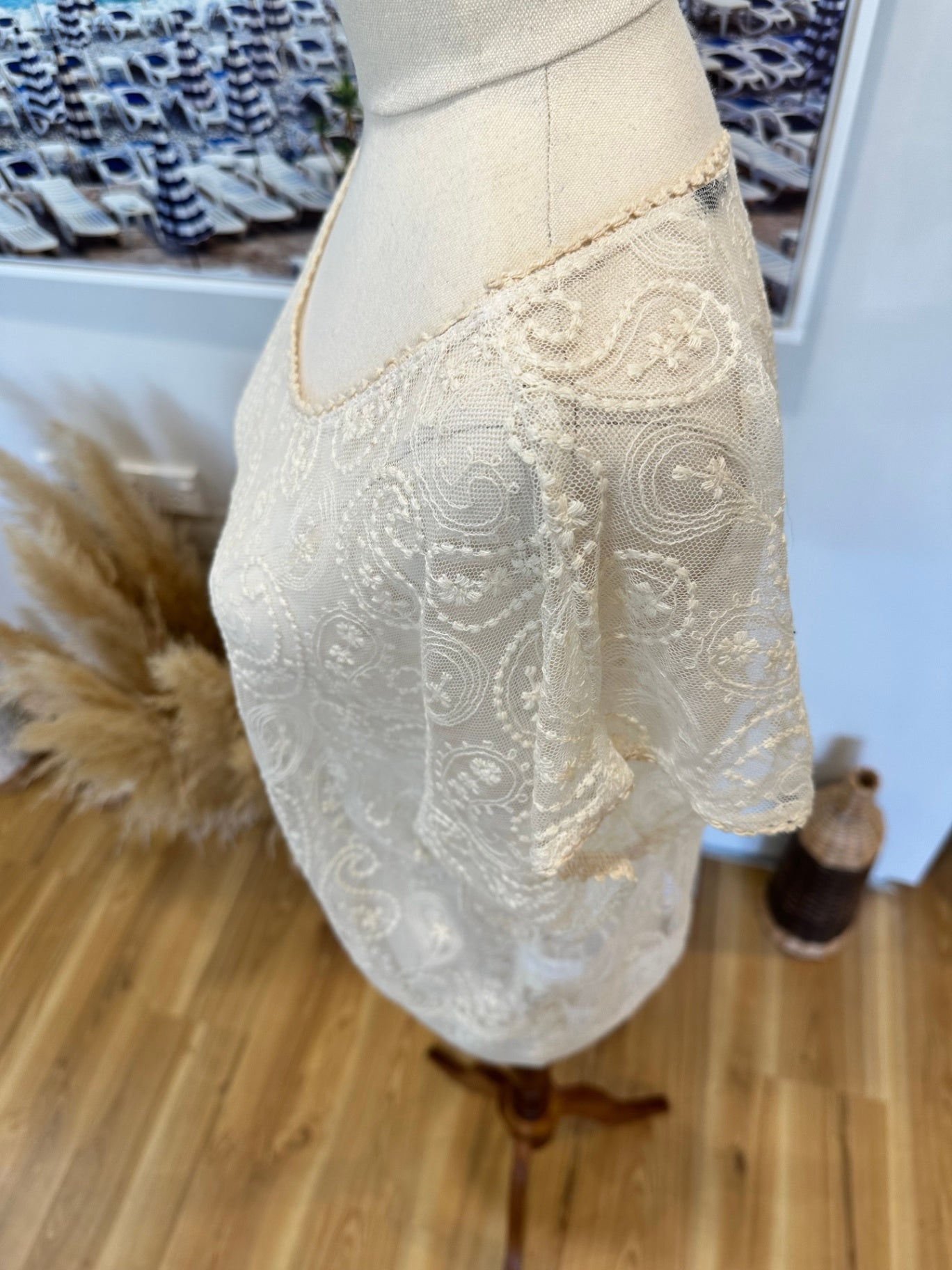 Batwing Blouse - Small / Medium - Cream/Off-white