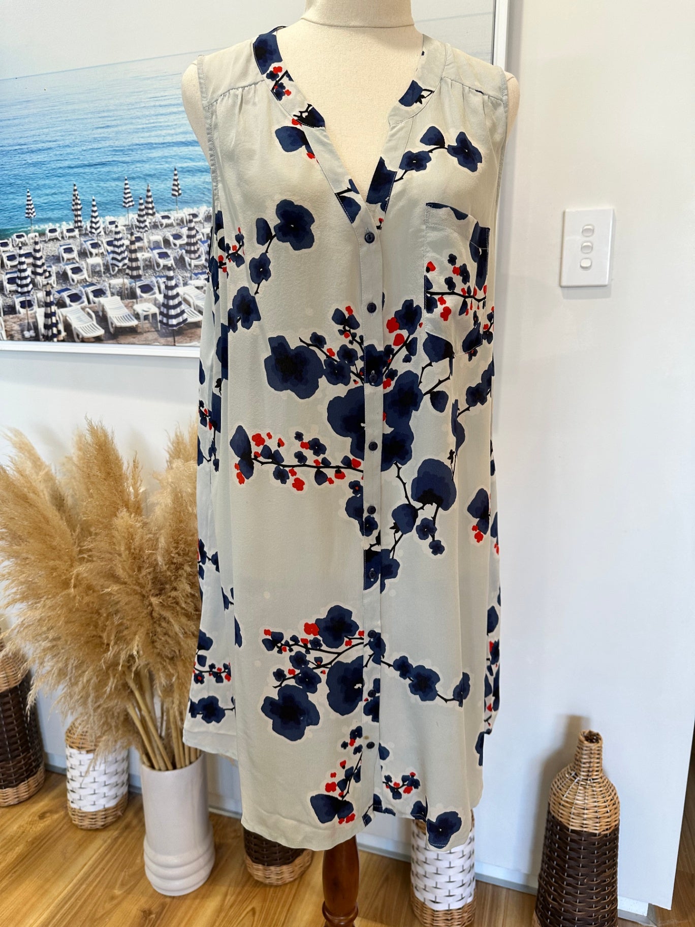 Ben Sherman - 100% Silk Dress - Medium [Some staining]