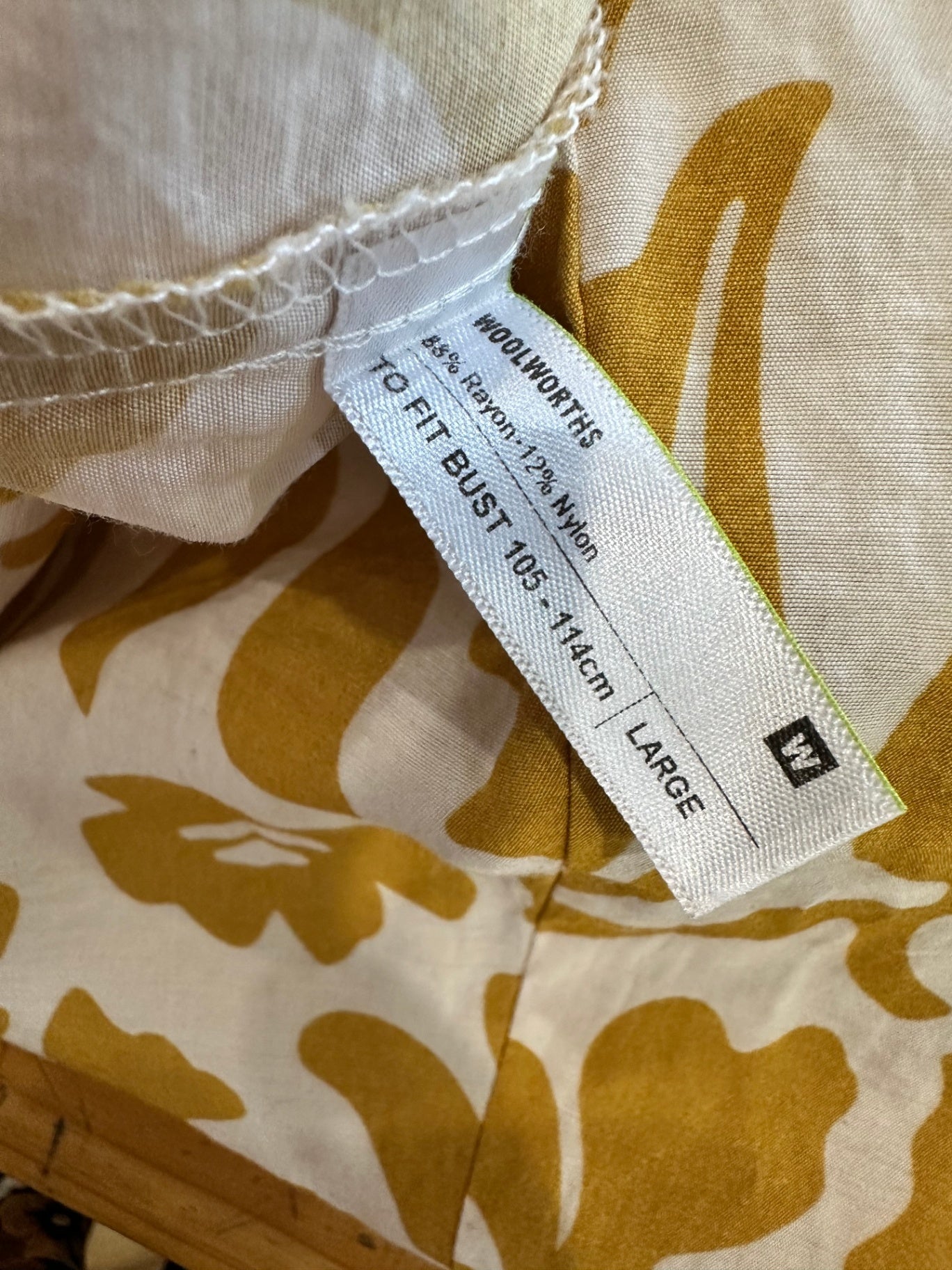 Beige and Mustard Blouse - Size Large