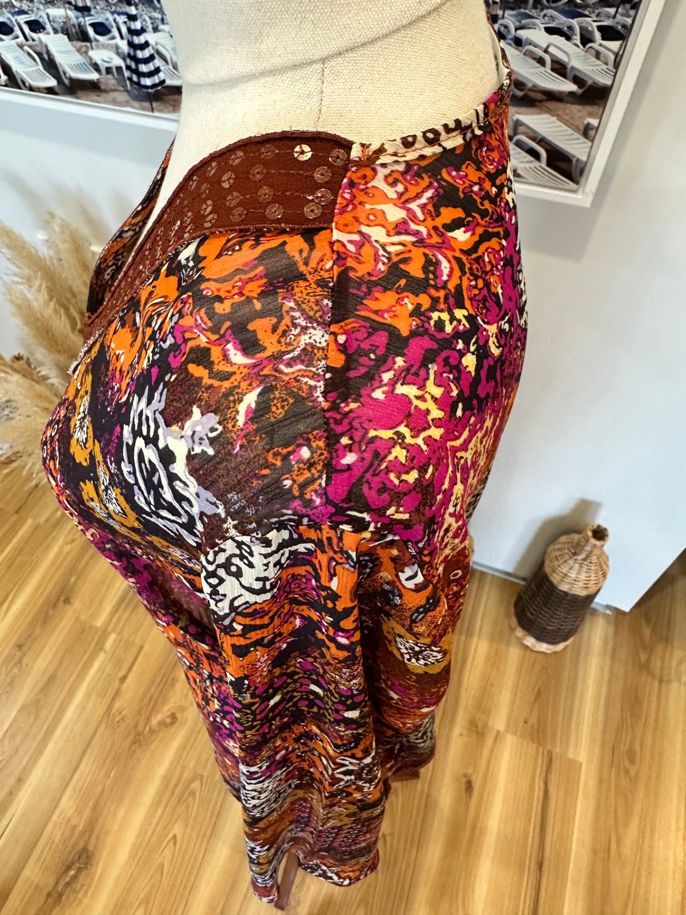 Kaftan - Size 14 - Orange / Purple