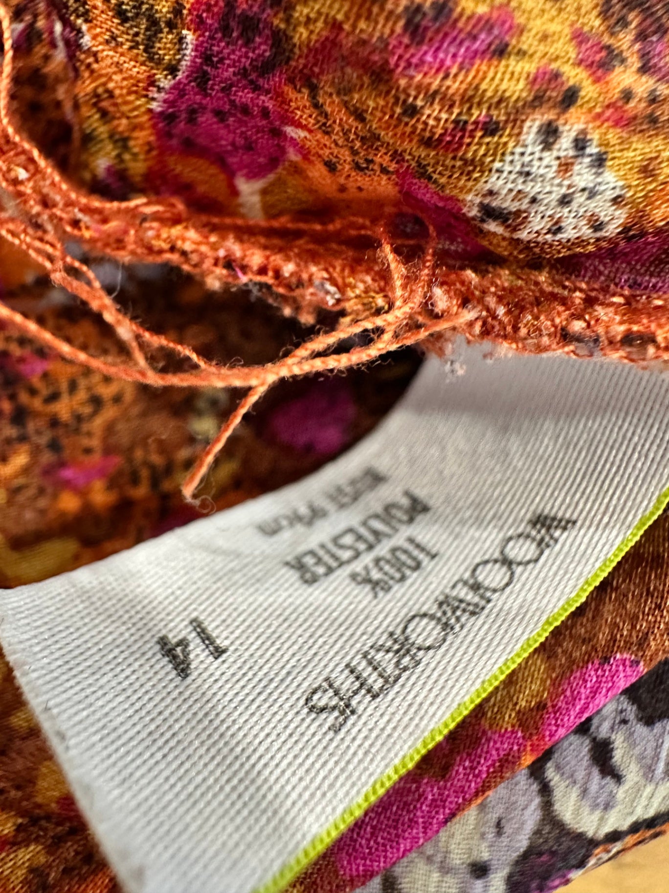 Kaftan - Size 14 - Orange / Purple