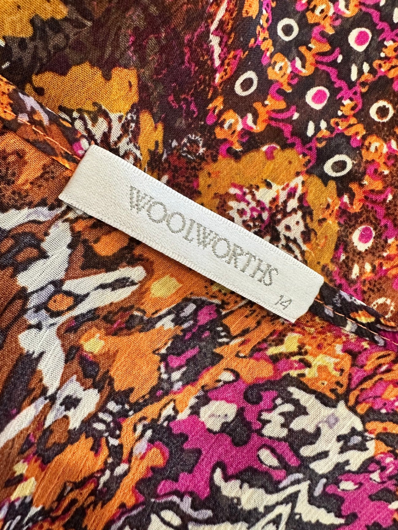 Kaftan - Size 14 - Orange / Purple