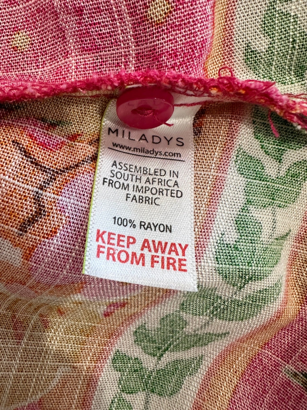 Miladys - Blouse - Size Medium - Hot Pink - 100% Rayon