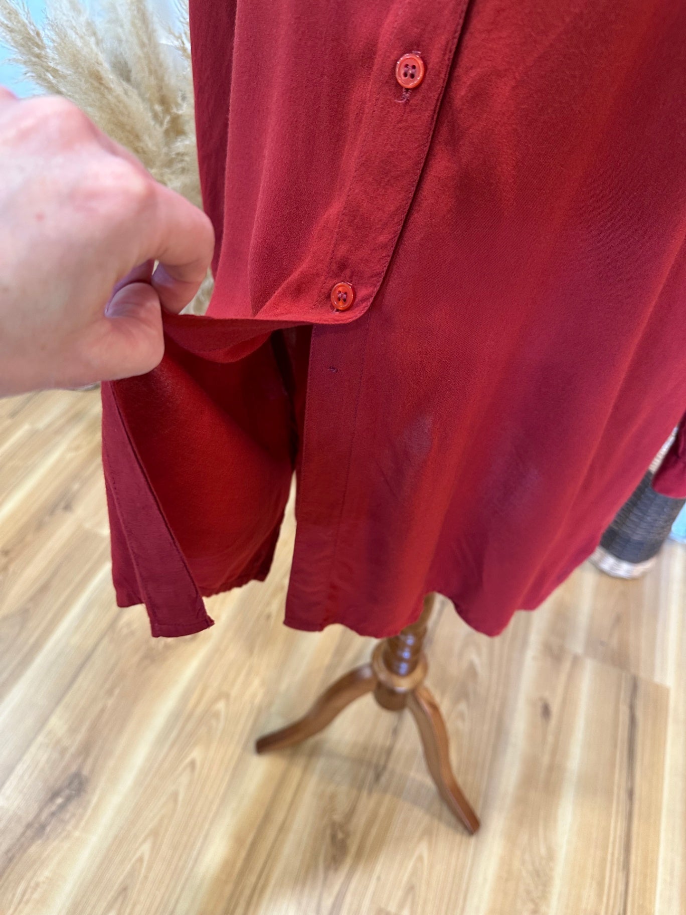 Go East - Longline Shirt - Small / Medium - Red