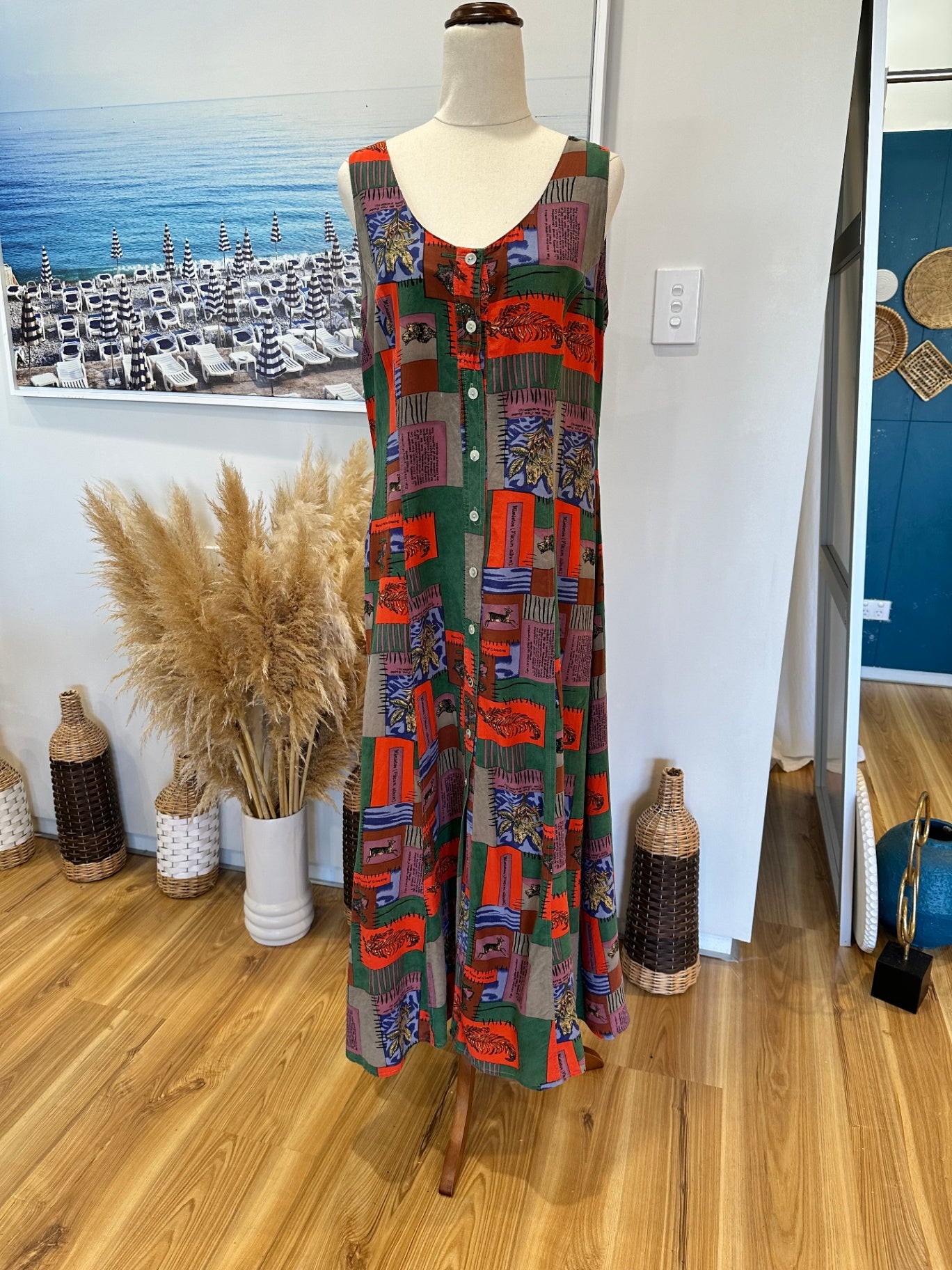 Spenser Jeremy - Vintage '90's - Summer Dress - 100% Silk - Large