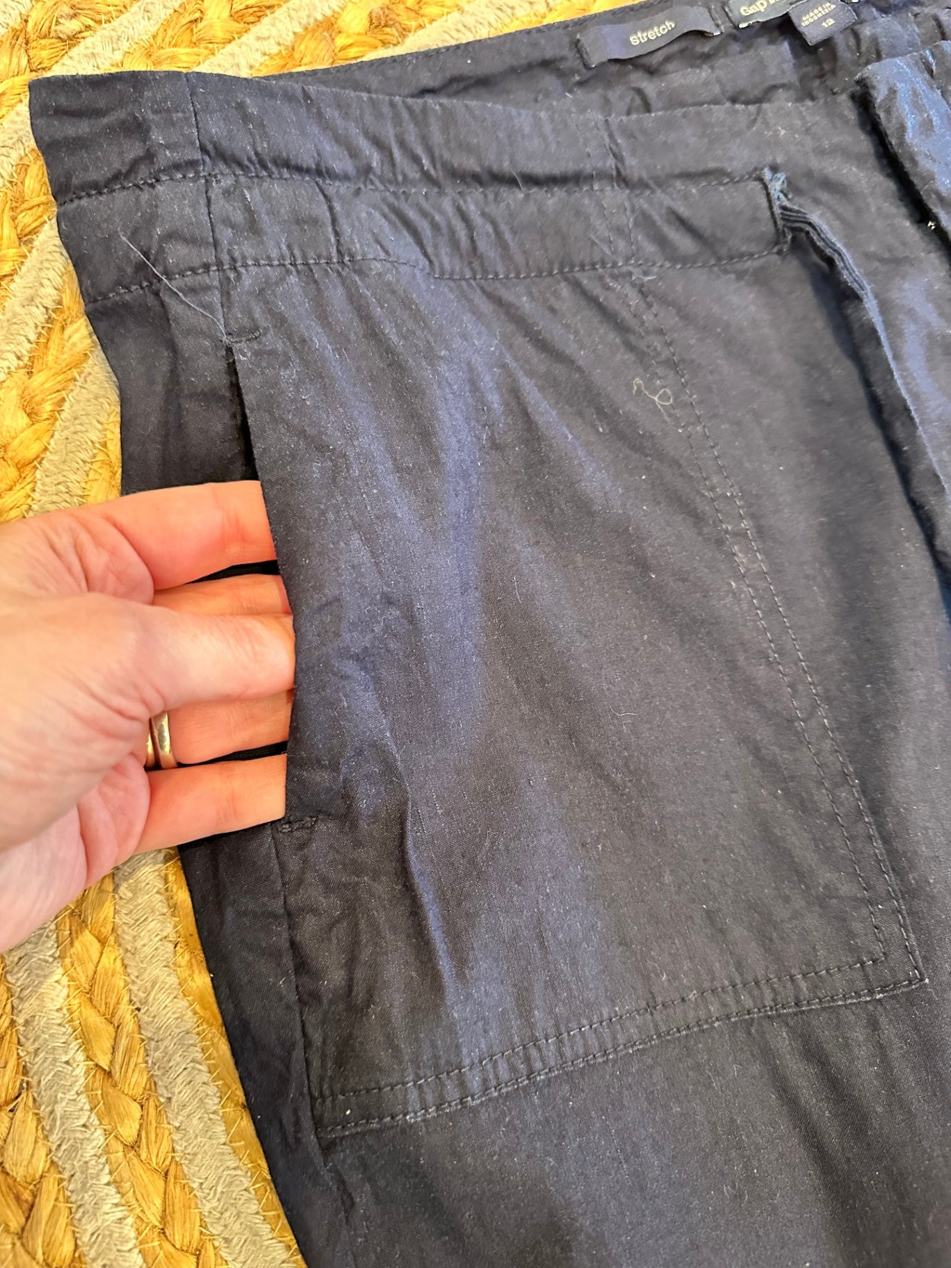 Gap - Linen Blend Pants - Size 12 - Dark Blue