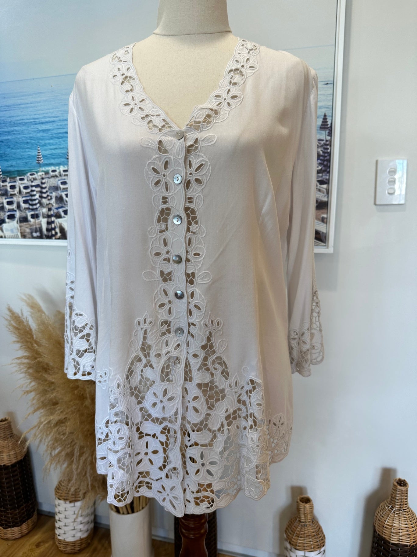 Uluwatu Lace - Blouse - Large - White / Cream