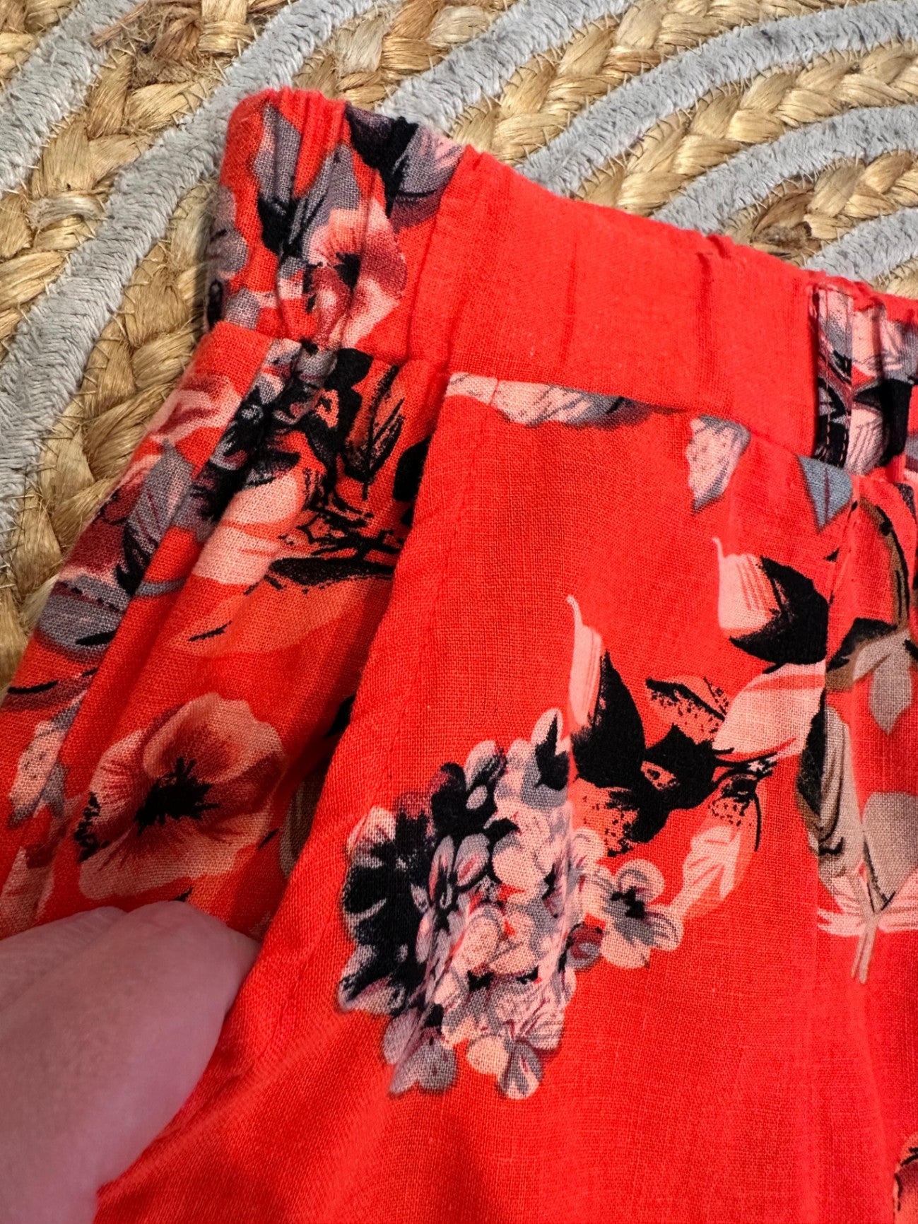 Capture - Pants - Linen / Viscose - Size 16 - Orange Floral