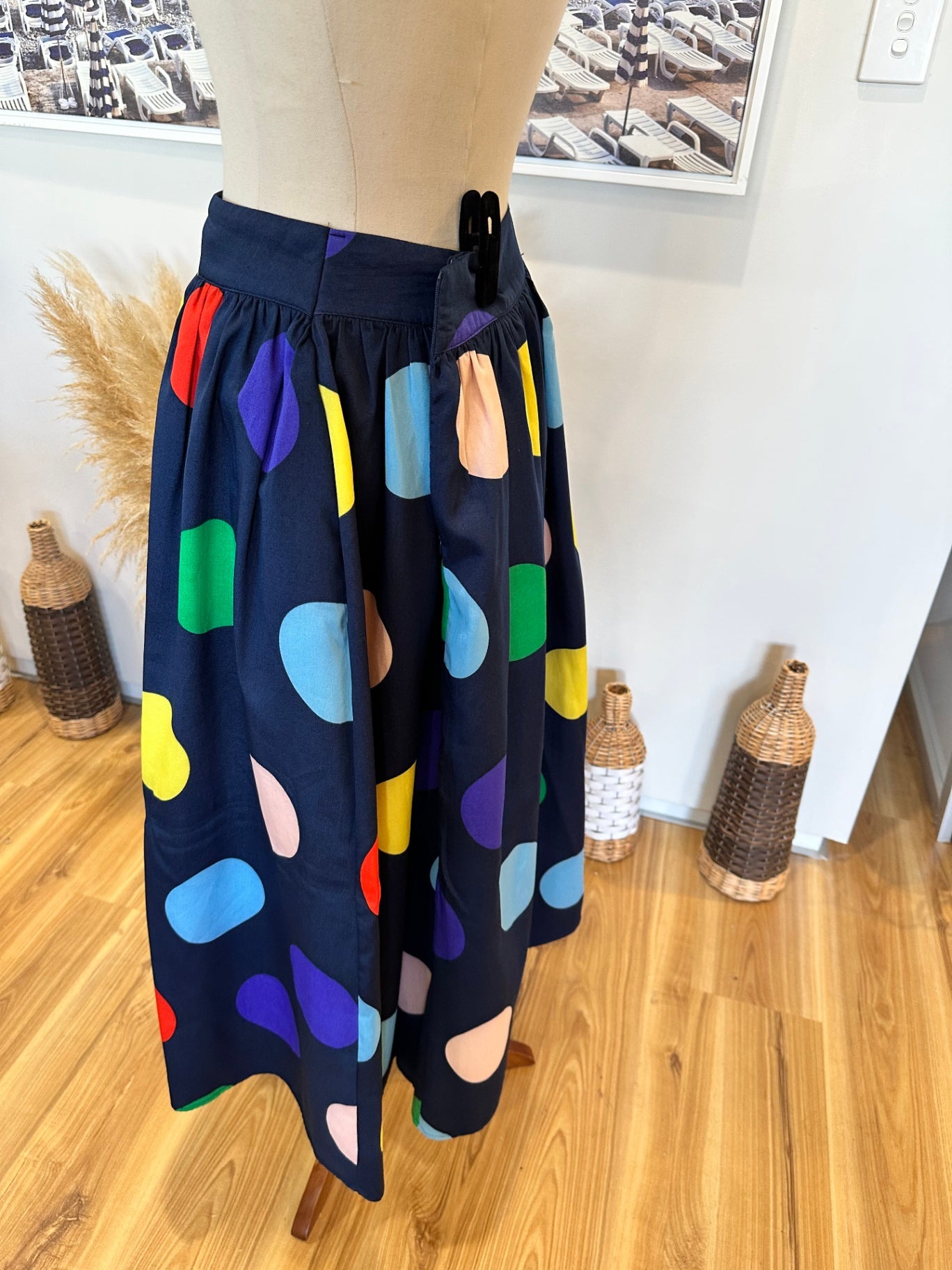 Frock Shop - Skirt - Large / Extra Large - Blue with Bright Dots