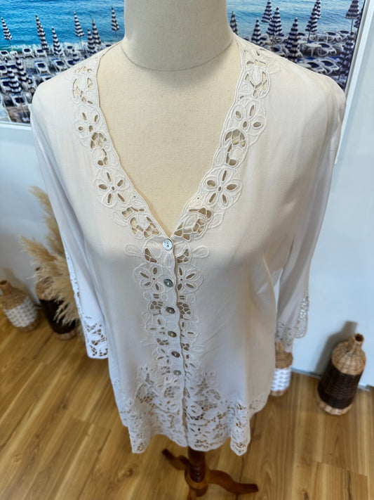 Uluwatu Lace - Blouse - Large - White / Cream