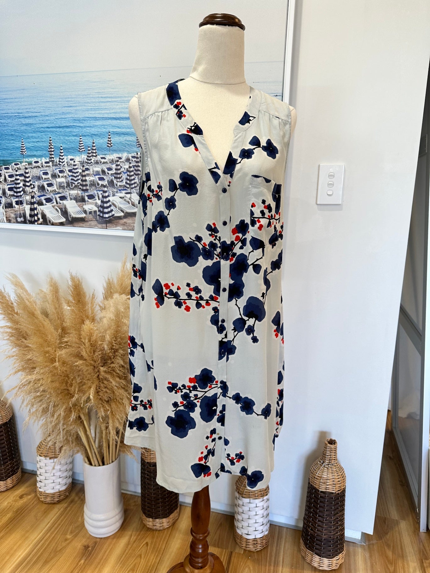 Ben Sherman - 100% Silk Dress - Medium [Some staining]