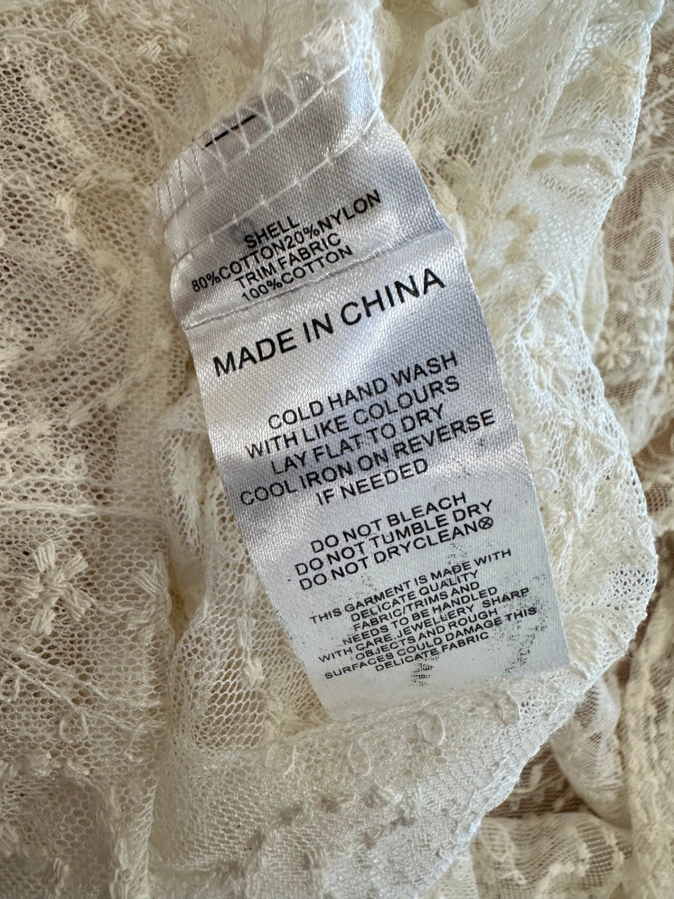 Batwing Blouse - Small / Medium - Cream/Off-white