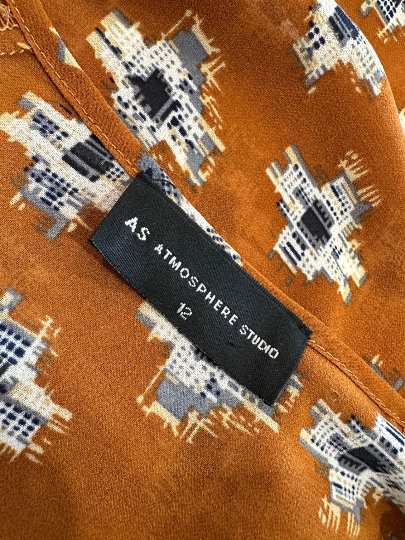 Blouse - Brown / Navy - Size 12