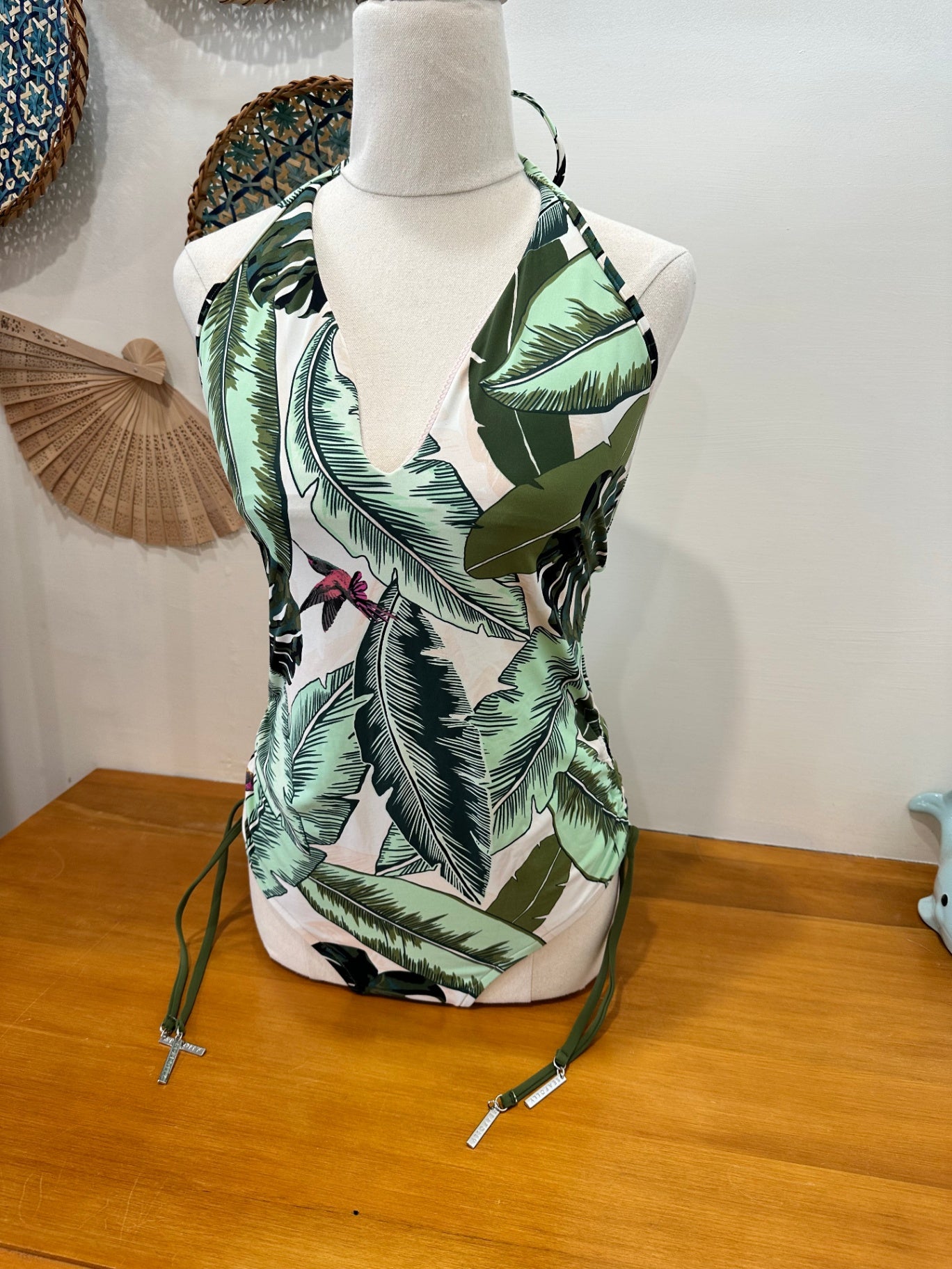 Seafolly - One Suit Swimsuit - Size 10 - Green / White / Tropical