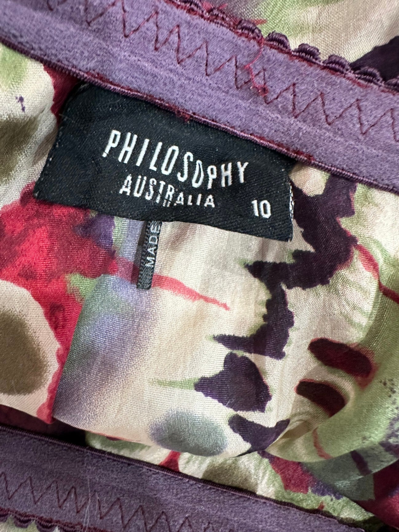 Philosophy - Skirt - Size 12 - Silk - Multicolour / Tie Dye