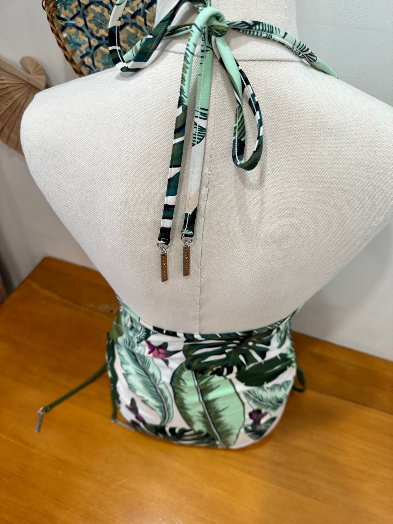 Seafolly - One Suit Swimsuit - Size 10 - Green / White / Tropical