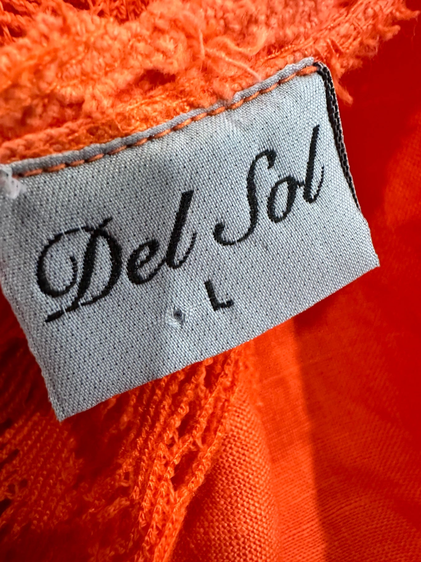 Del Soul - Orange Lace Bohemian Vest - Large