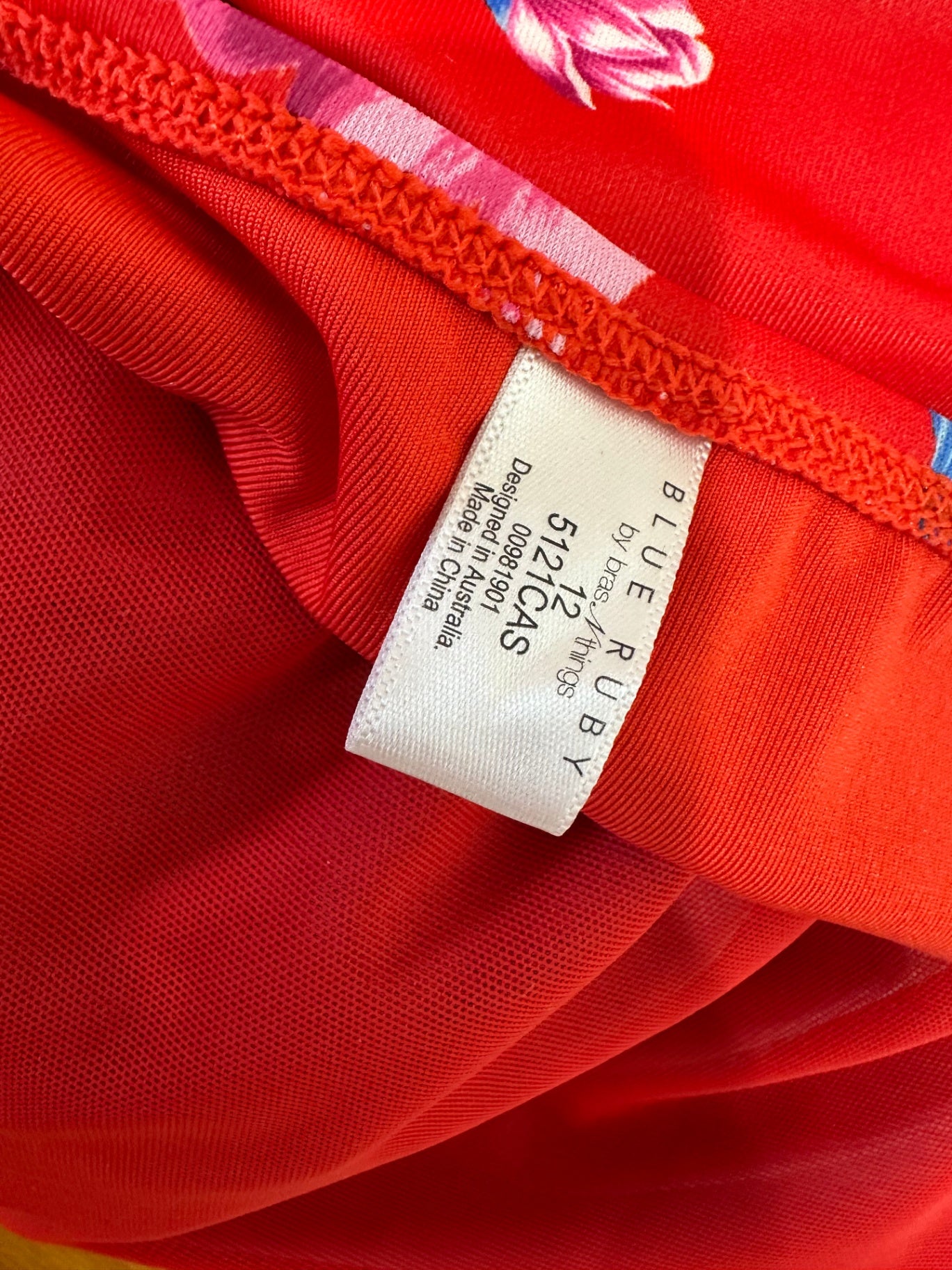 Swimsuit - Size 12 - Red + Tropical