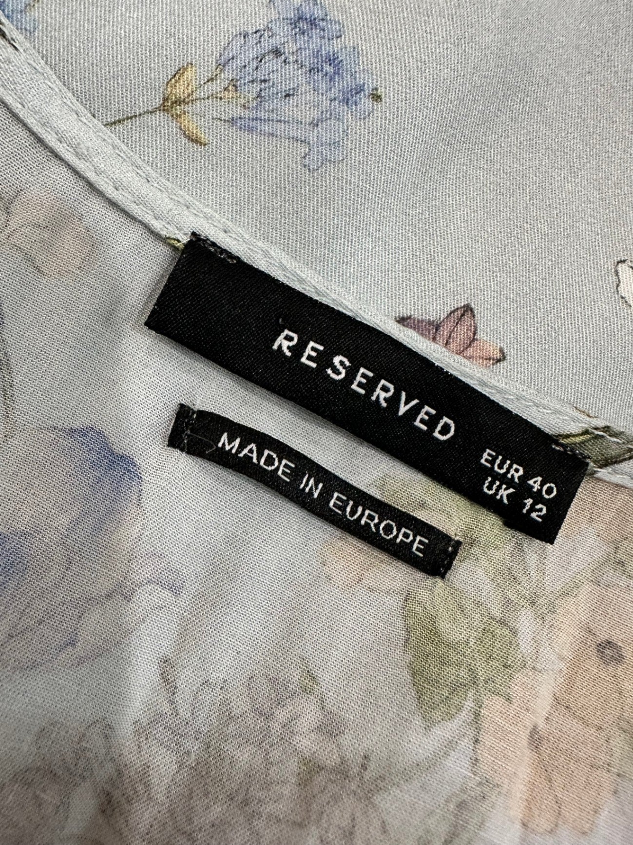 Reserved - Blouse - Size 12 - Pale Blue & Florals