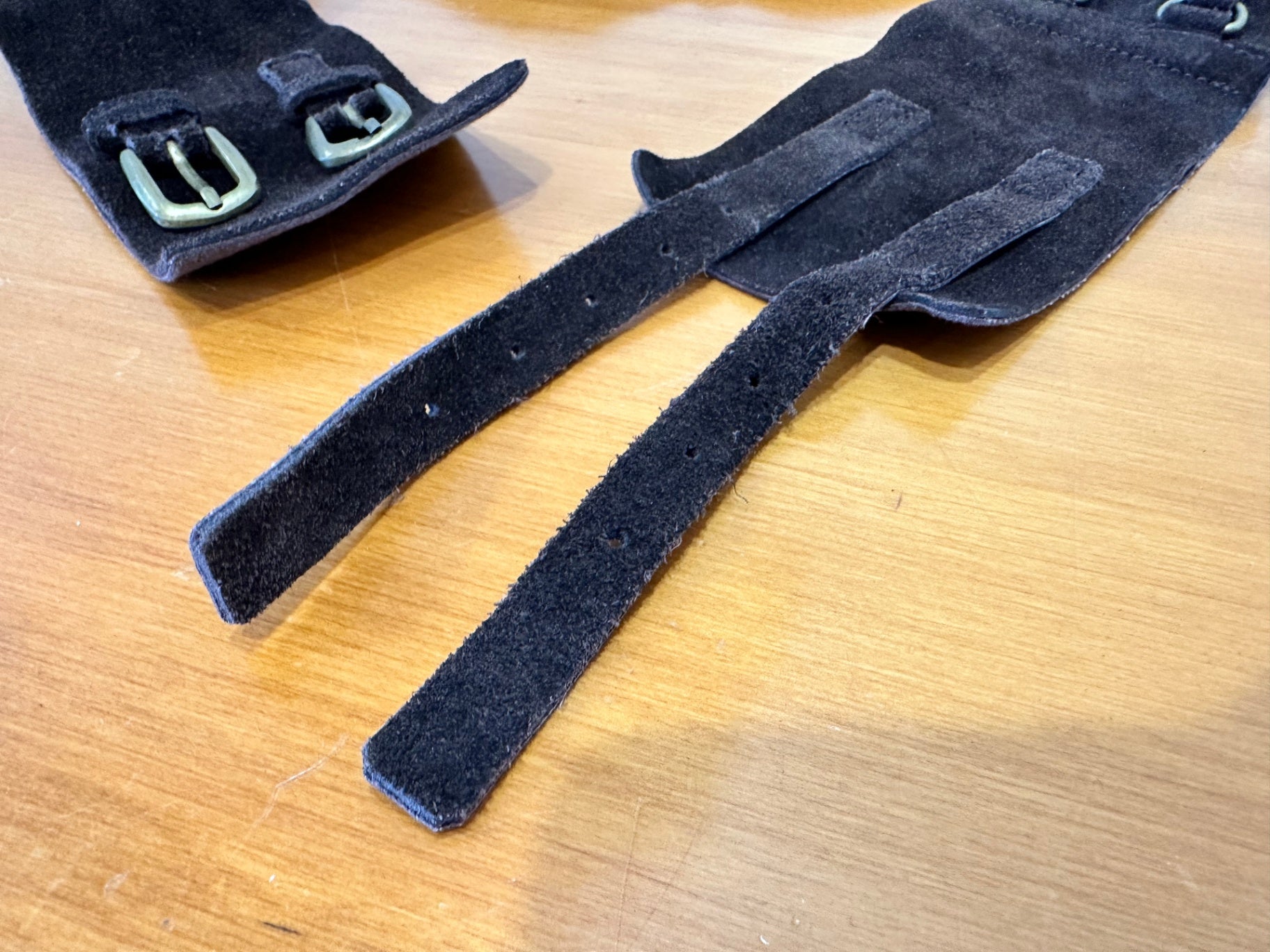 Vintage - Suede Dual-Buckle Belt - Medium - Brown